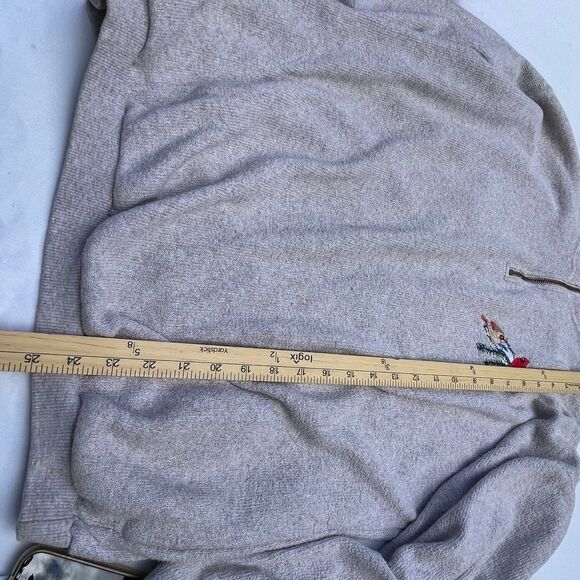 Vintage  Artisans Sunshein Designs  size L embroidered cardinal ( measured) grey - Picture 5 of 9